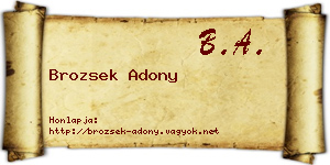 Brozsek Adony névjegykártya
